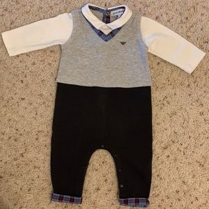 Armani Junior Boys' Sweater Vest Romper - Baby